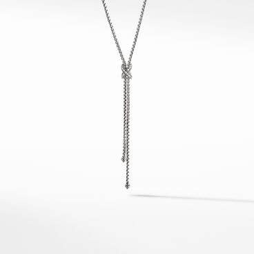 Petite X Lariat Necklace with Pavé Diamonds