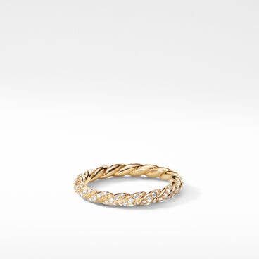 Pavéflex Band Ring in 18K Yellow Gold, 2.8mm