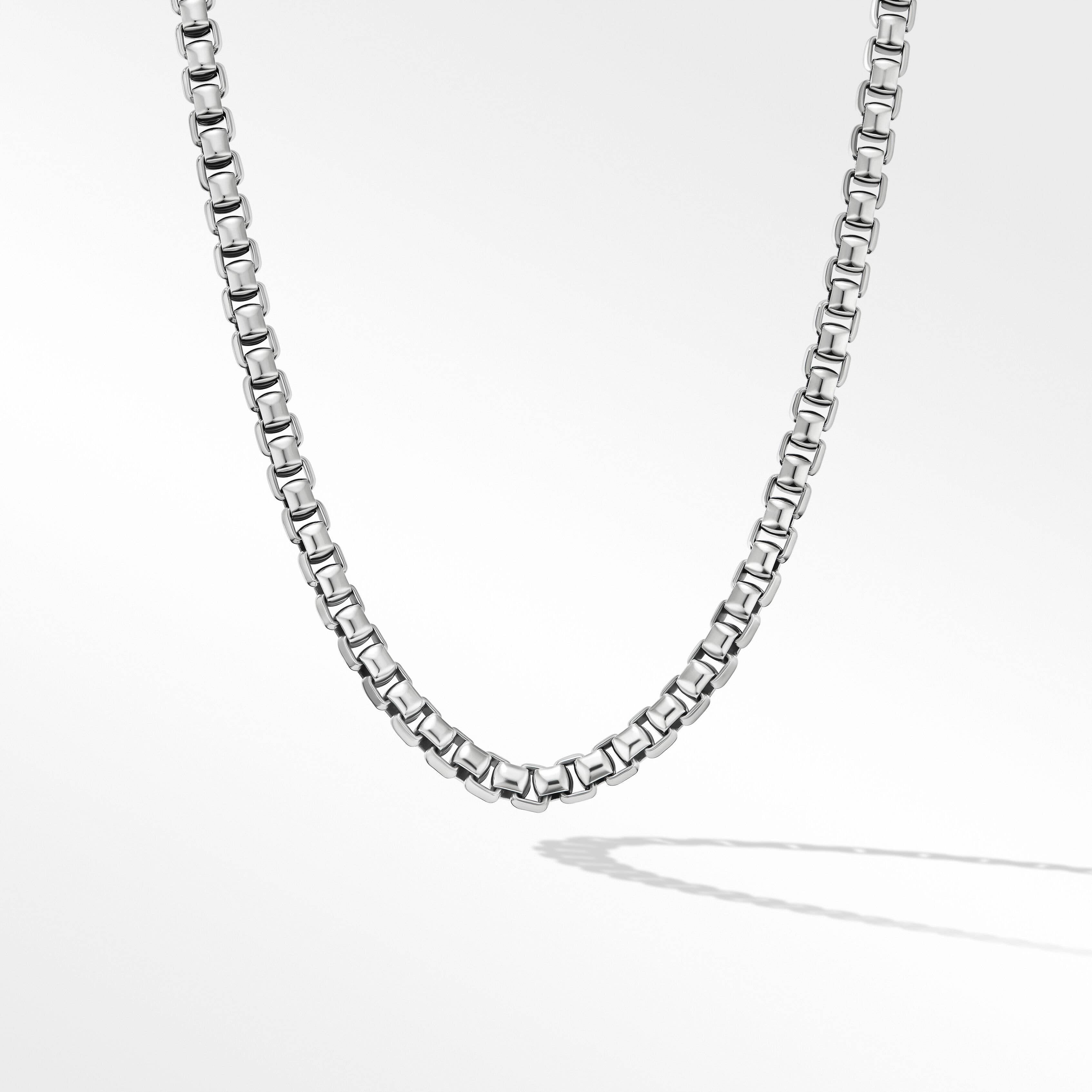 Box Chain Necklace in Sterling Silver, 7.3mm