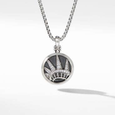 NYC Statue of Liberty Amulet in Sterling Silver with Pavé Diamonds