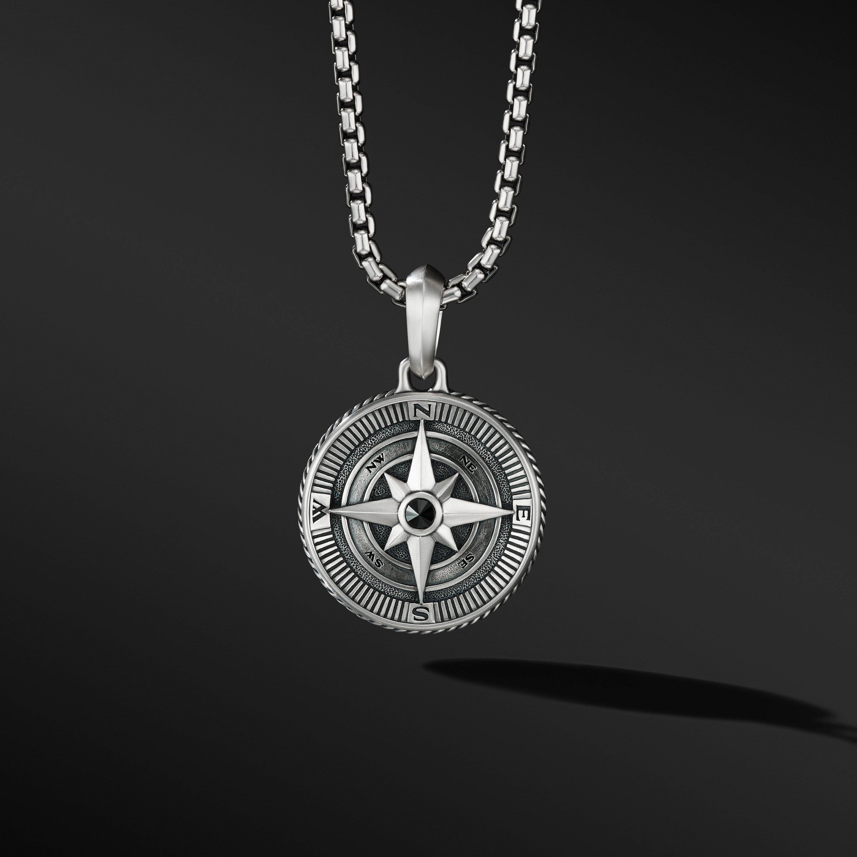 Maritime® Compass Amulet with Center Black Diamond