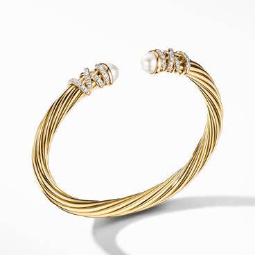 Helena Bracelet in 18K Yellow Gold with Pearls and Pavé Diamonds