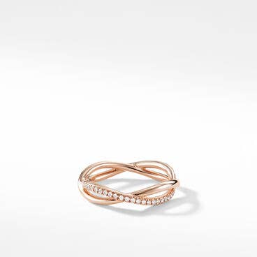 DY Lanai Band Ring in 18K Rose Gold with Diamonds, 4.18mm