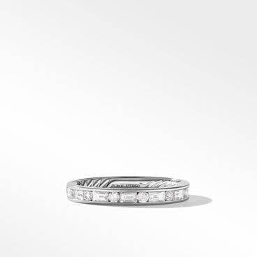 DY Eden Partway Alternating Diamond Band Ring in Platinum