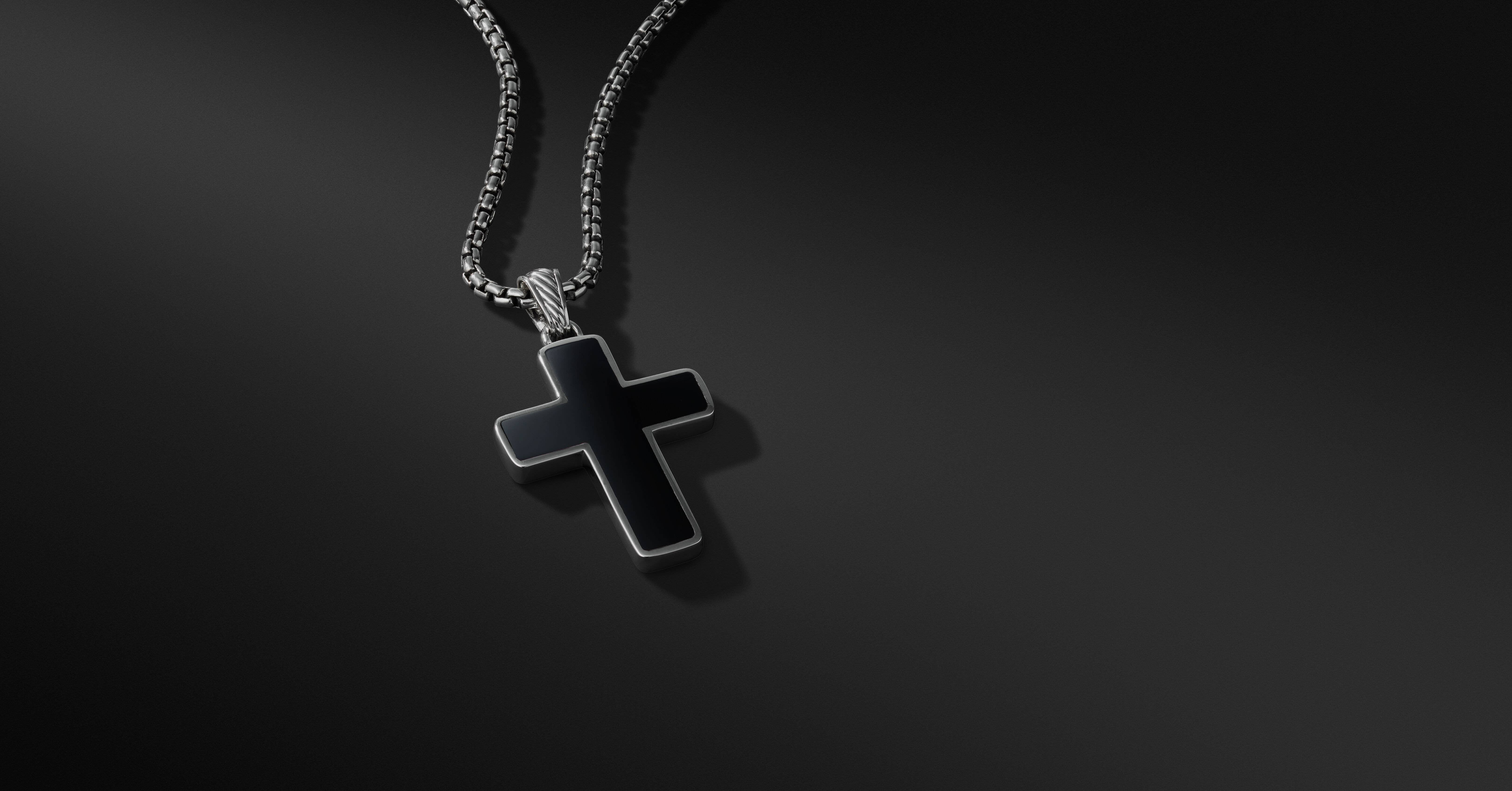 Exotic Stone Cross Pendant with Black 