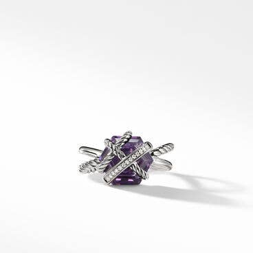 Cable Wrap Ring with Amethyst and Pavé Diamonds