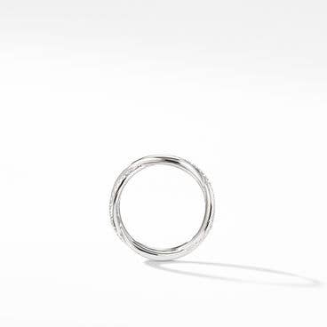 DY Lanai Band Ring in Platinum with Pavé Diamonds