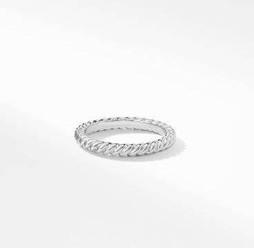 DY Unity Cable Band Ring in Platinum