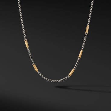 Streamline® Station Box Chain Necklace with 18K Yellow Gold