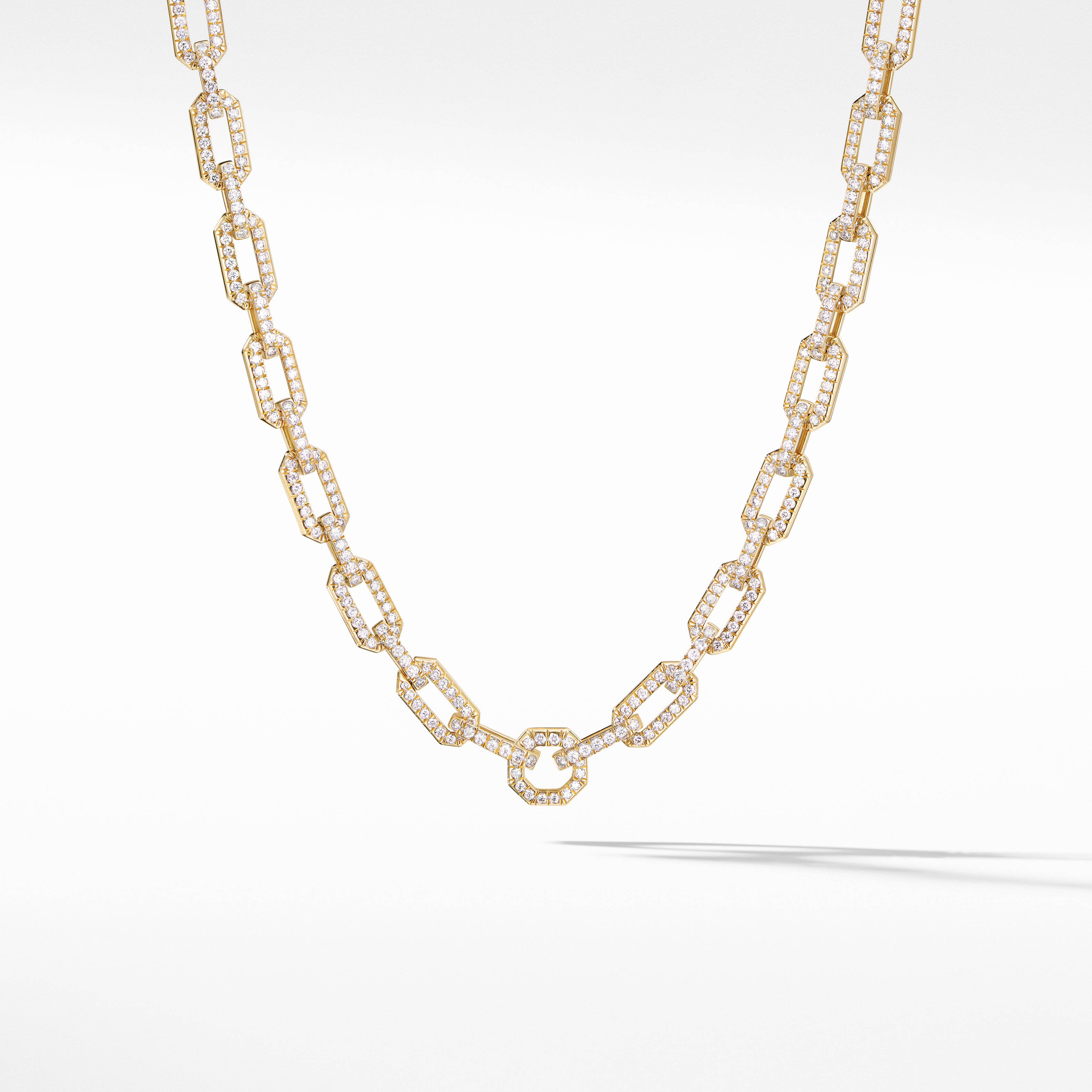 Pavé Chain Necklace in 18K Yellow Gold with Diamonds