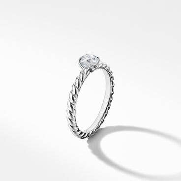 DY Unity Cable Petite Engagement Ring in Platinum, Round