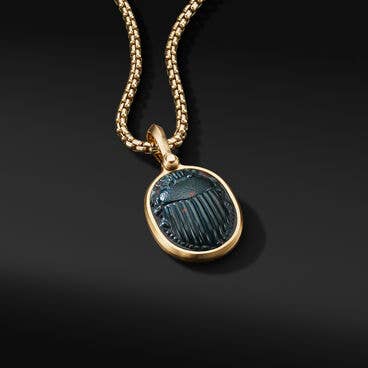 Petrvs® Scarab Amulet in 18K Yellow Gold with Bloodstone