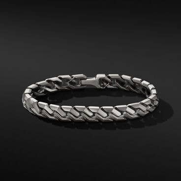 Curb Chain Angular Link Bracelet in Sterling Silver