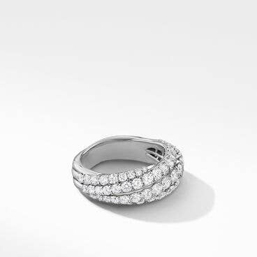 Floating Diamonds Small Ring in 18K White Gold