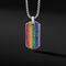 Streamline® Tag in Sterling Silver with Rainbow Pavé