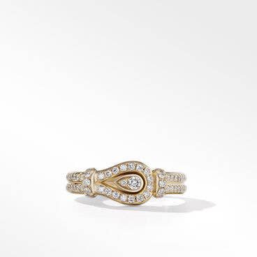 Throughbred Loop Ring in 18K Yellow Gold with Full Pavé, 4mm