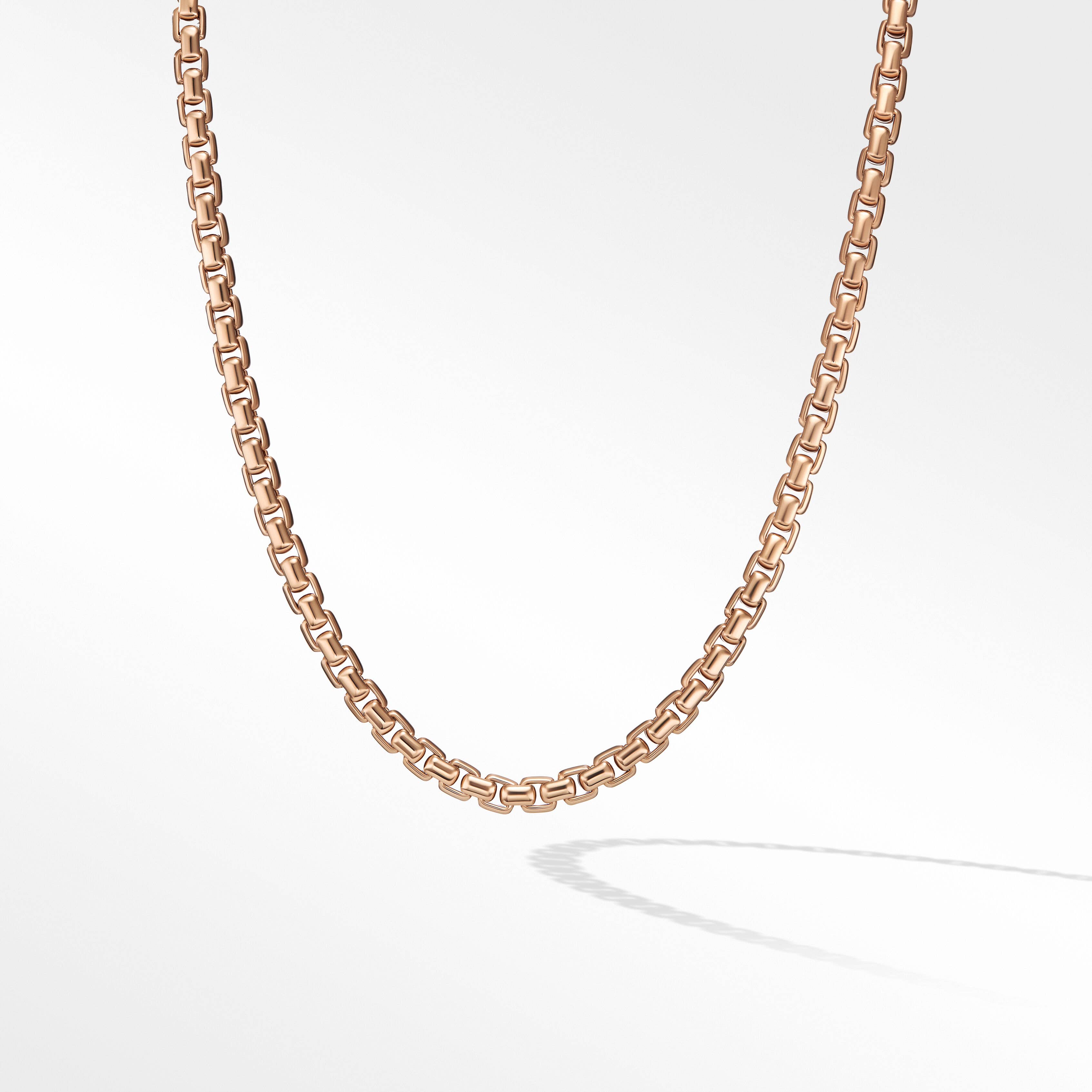 Box Chain Necklace in 18K Rose Gold, 7.5mm