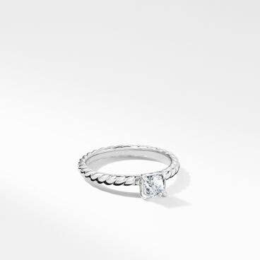 DY Unity Cable Petite Engagement Ring in Platinum, Cushion