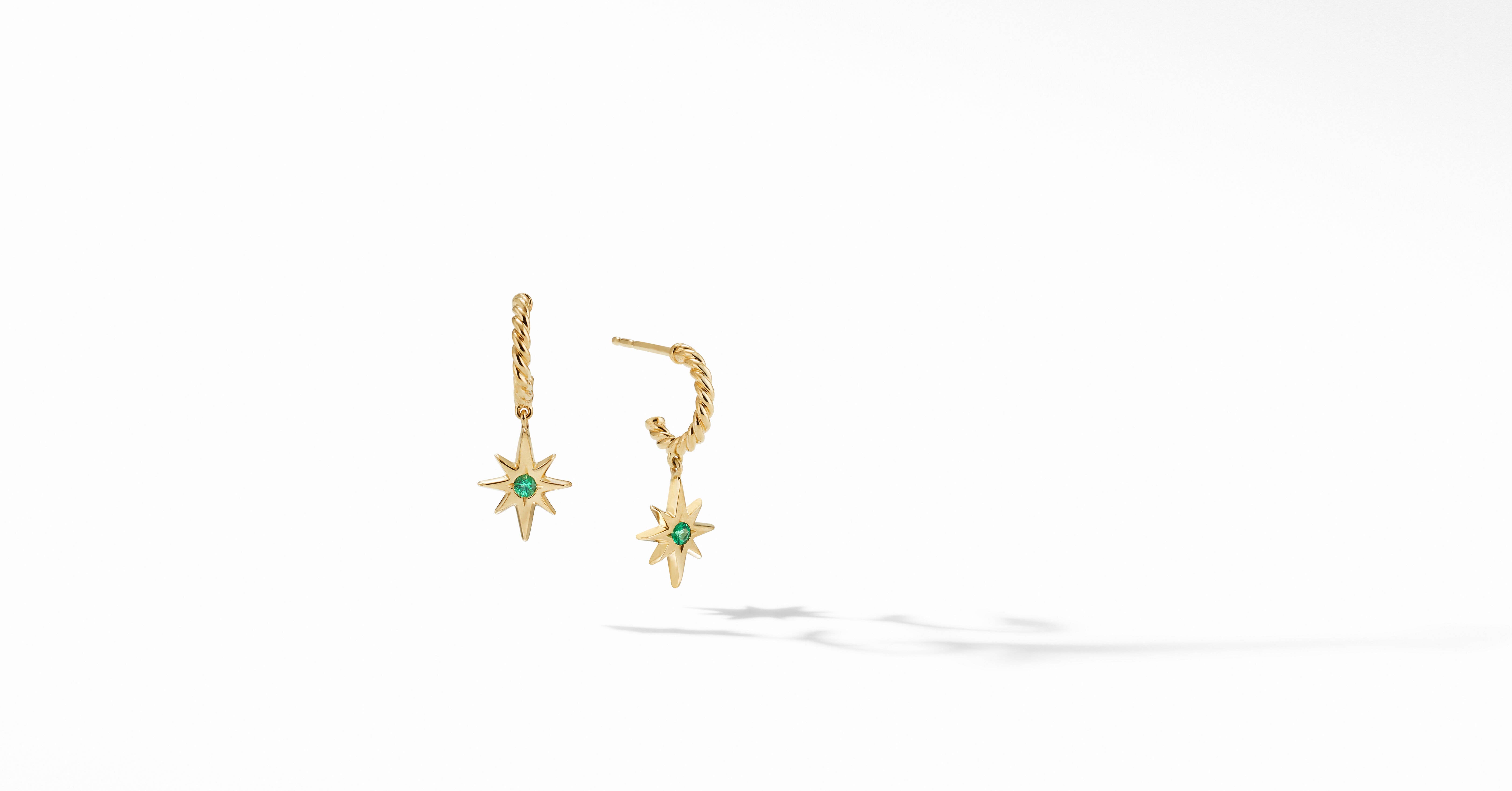Cable Collectibles North Star Drop Earrings In 18k Yellow Gold With Emeralds David Yurman Eu