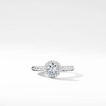 DY Capri® Petite Engagement Ring in Platinum, Round