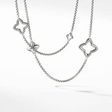Quatrefoil Box Chain Necklace in Sterling Silver