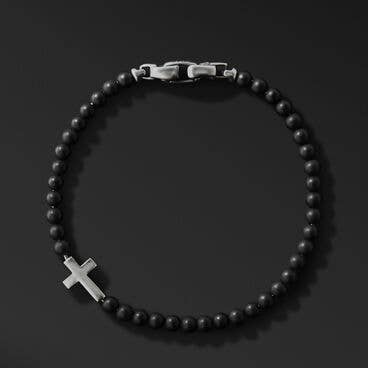 Spiritual Beads Cross Station Bracelet with Black Onyx