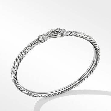 Thoroughbred Loop Bracelet in Sterling Silver with Pavé Diamonds