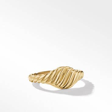 Sculpted Cable Micro Pinky Ring in 18K Yellow Gold