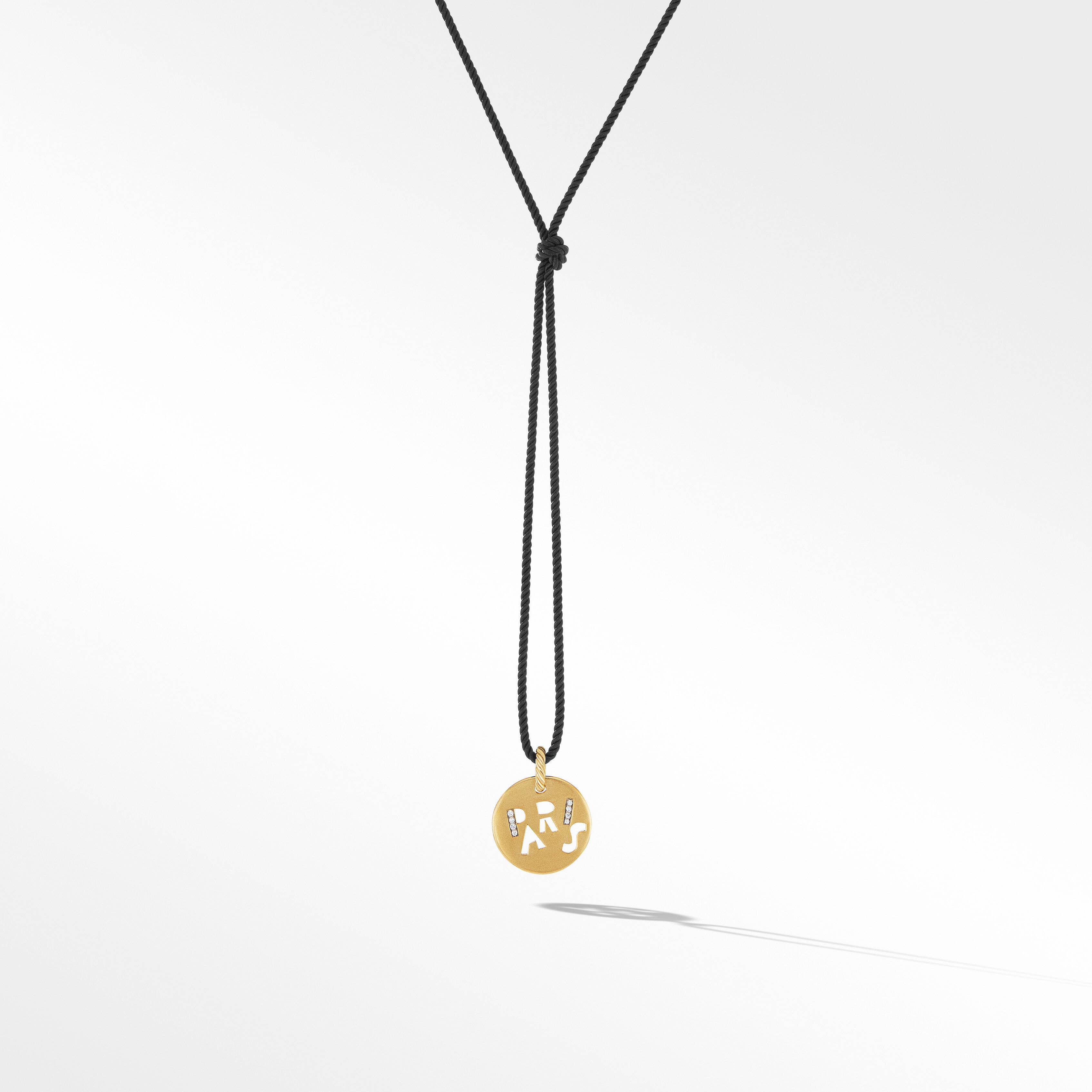 DY Elements® Paris Pendant Necklace in 18K Yellow Gold with Pavé Diamonds