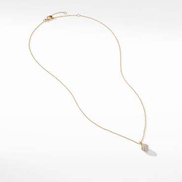 Petite Solari Pendant Necklace in 18K Yellow Gold with Pavé Diamonds