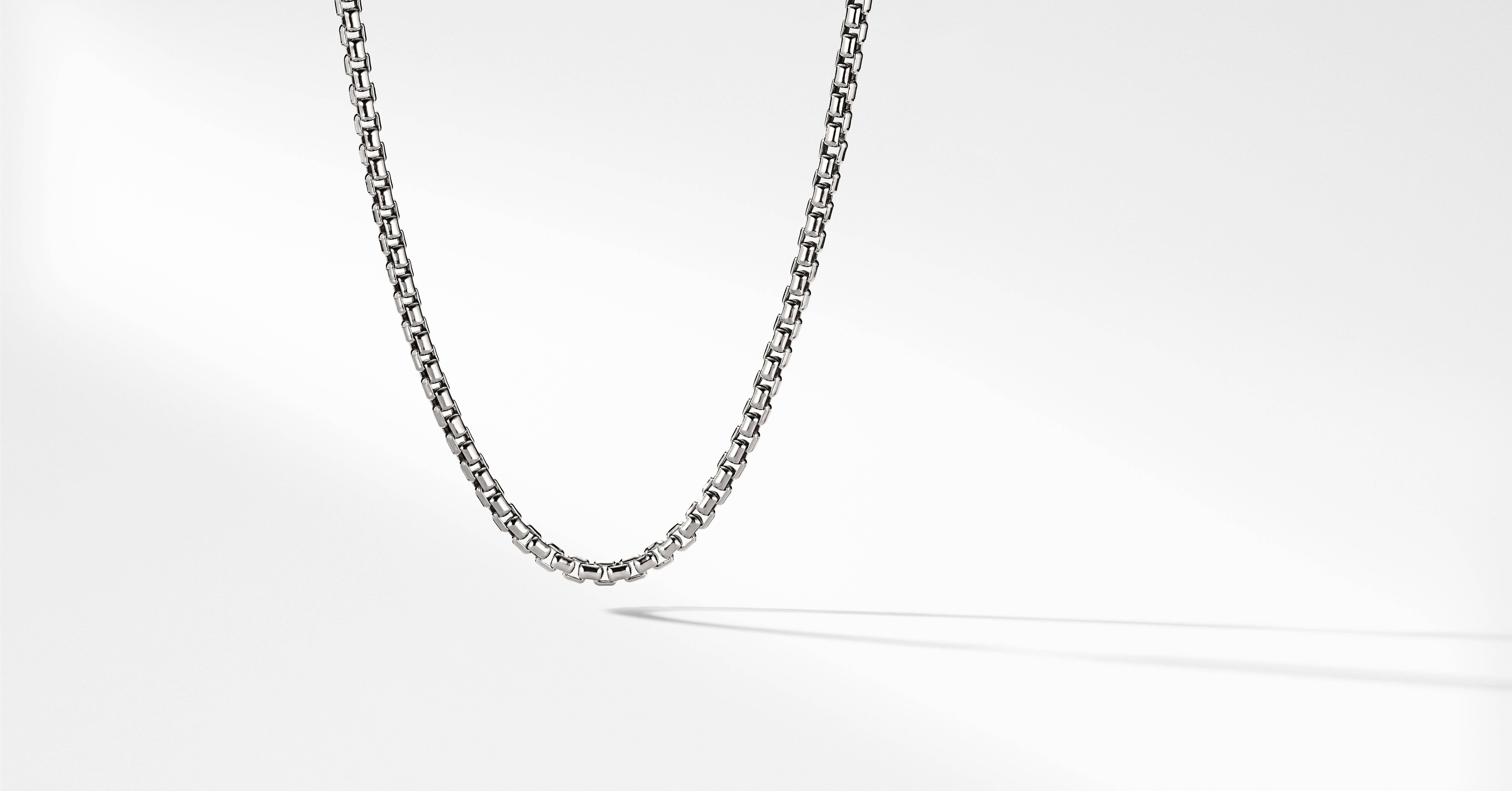 Medium Box Chain in 18K White Gold