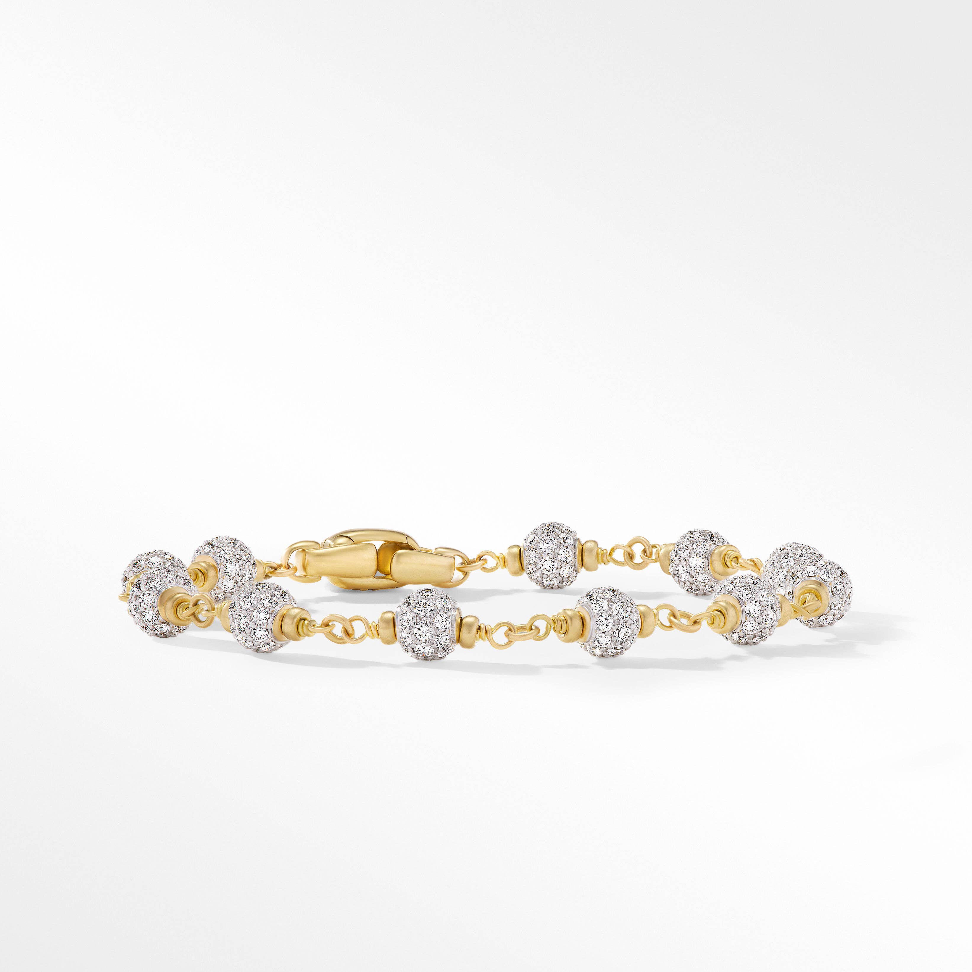 Spiritual Beads Rosary Bracelet in 18K Yellow Gold with Pavé Diamonds