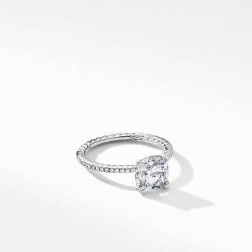 DY Eden Pavé Engagement Ring in Platinum, Cushion