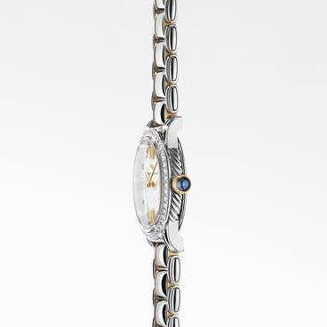 Classic Quartz Watch in Stainless Steel with 18K Yellow Gold and Diamond Bezel
