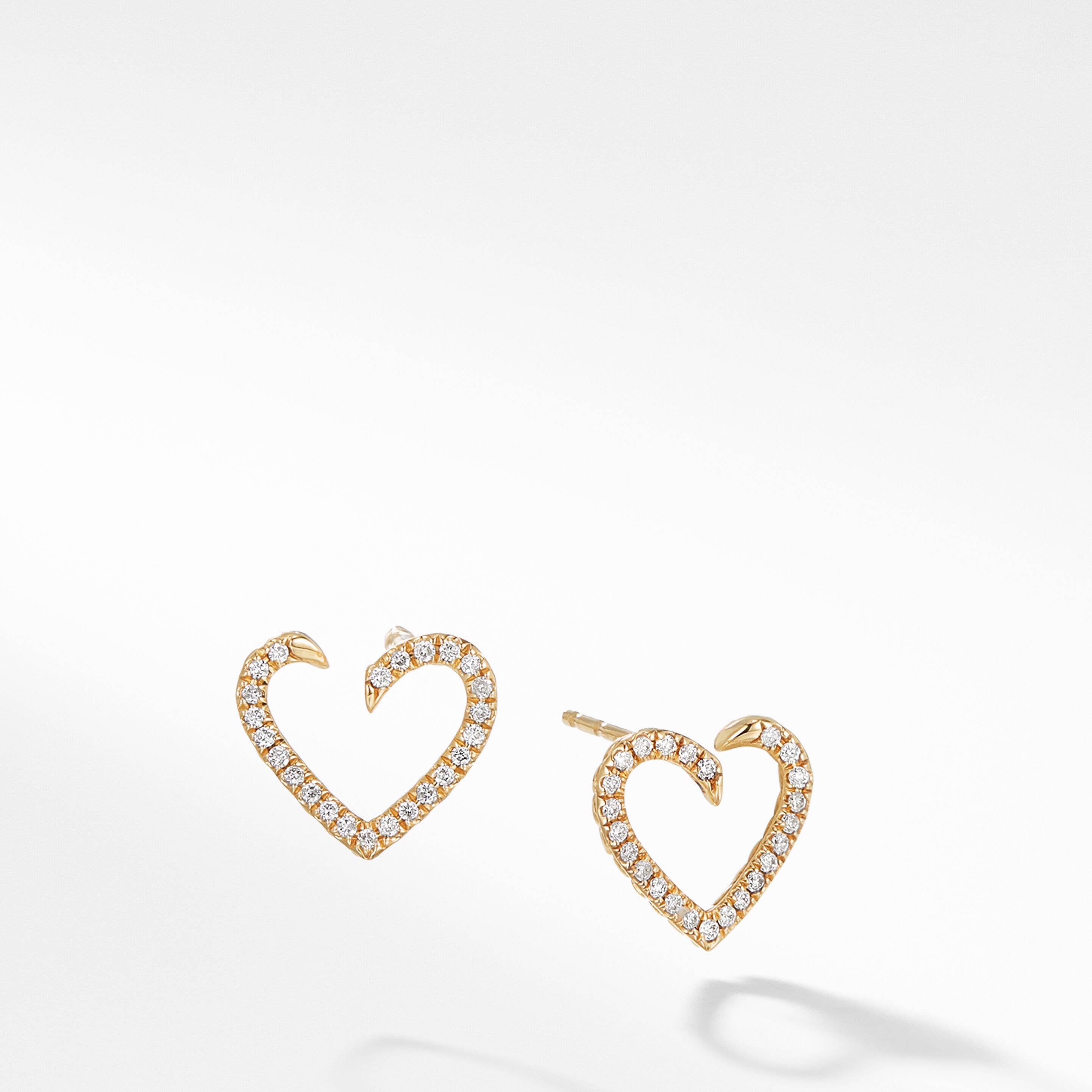 Cable Collectibles® Heart Wrap Earrings in 18K Yellow Gold with Pavé Diamonds
