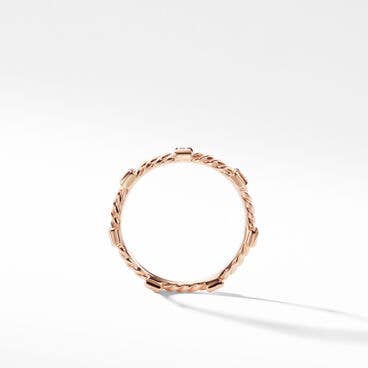 Cable Collectibles® Stack Ring in 18K Rose Gold with Diamonds