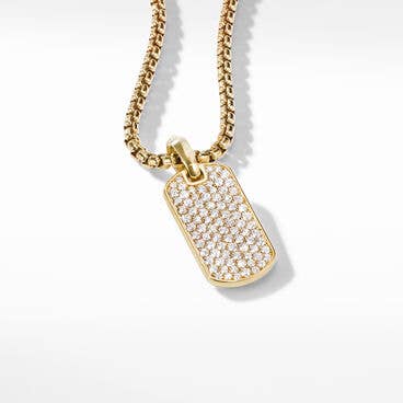 Pavé Tag in 18K Yellow Gold with Diamonds