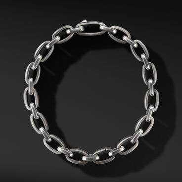 Deco Beveled Link Bracelet in Sterling Silver with Pavé Black Diamonds