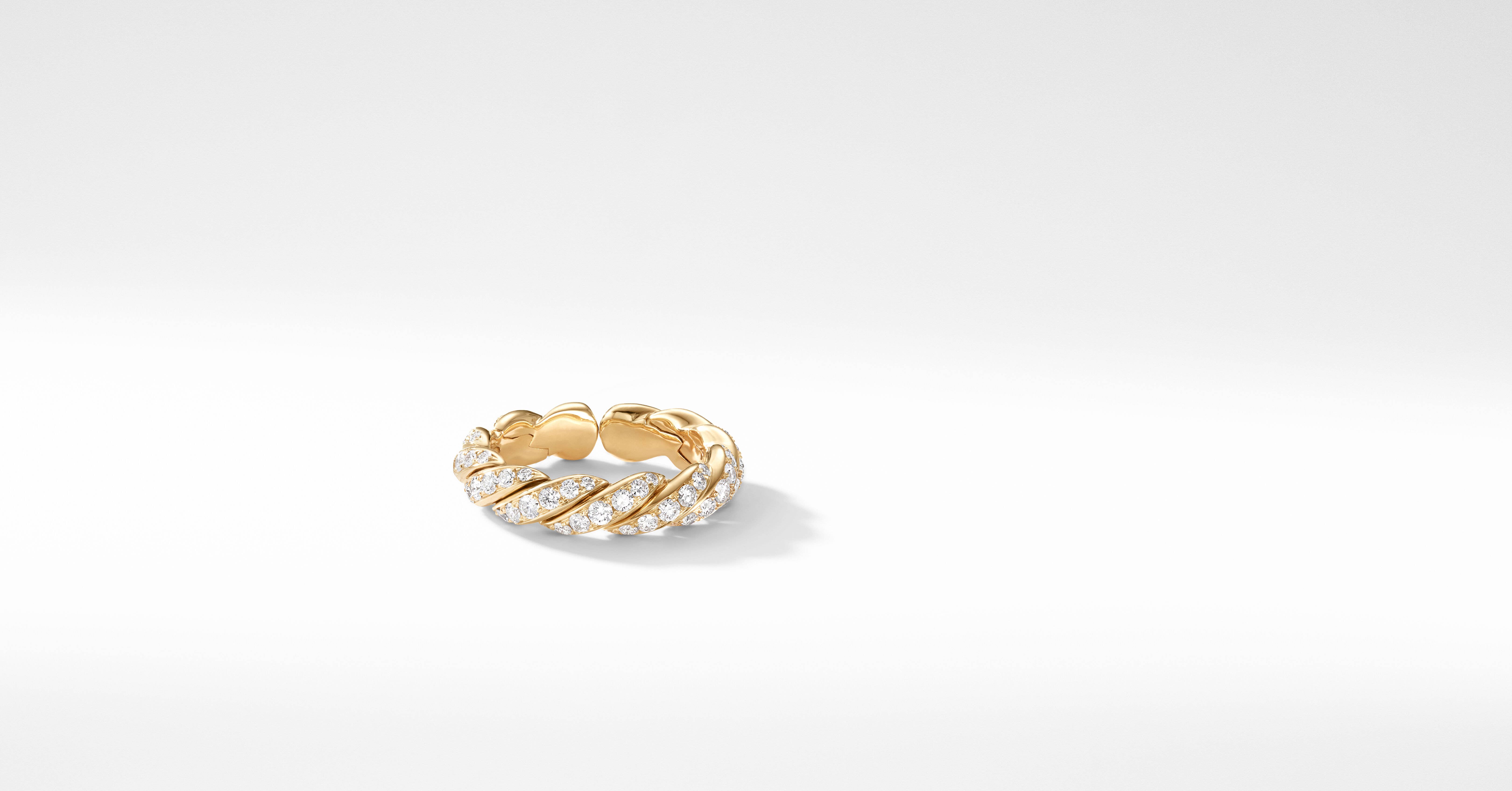 Pavéflex Band Ring in 18K White Gold with Diamonds | David Yurman