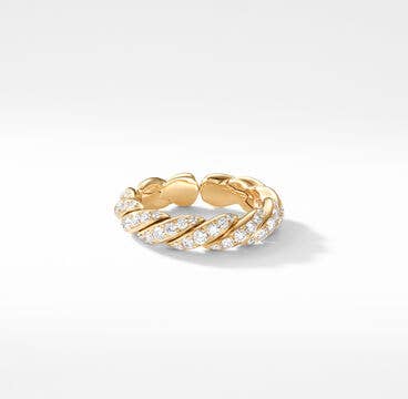 Pavéflex Band Ring in 18K Yellow Gold with Diamonds