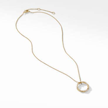 Petite Infinity Pendant Necklace in 18K Yellow Gold with Pavé Diamonds