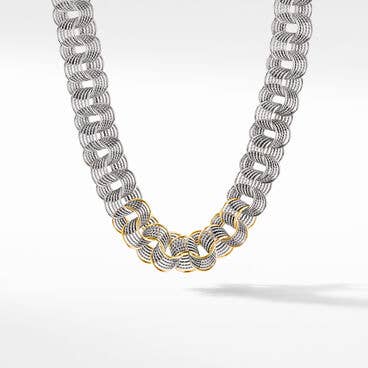 DY Origami Linked Necklace in Sterling Silver with 18K Yellow Gold