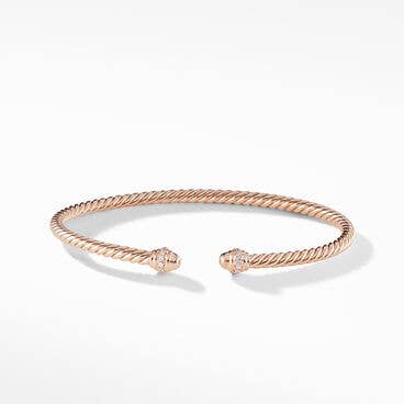 Cablespira® Bracelet in 18K Rose Gold with Pavé Diamonds