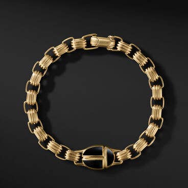 Cairo Chain Link Bracelet in 18K Yellow Gold with Black Onyx