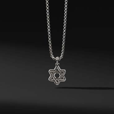 Cable Star of David Amulet in Sterling Silver