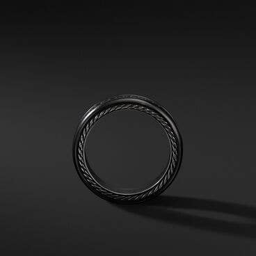 Streamline® Band Ring with Black Titanium and Pavé Black Diamonds