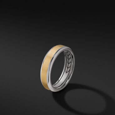 Beveled Band Ring in 18K Gold