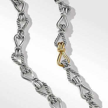 Thoroughbred Loop Chain Link Necklace in Sterling Silver with 18K Yellow Gold