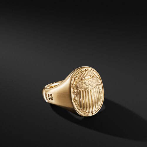 Petrvs® Scarab Signet Ring in 18K Yellow Gold