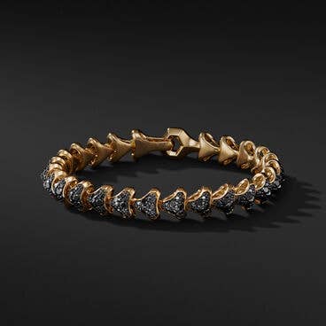 Armory Link Bracelet in 18K Yellow Gold with Pavé, 9.5mm